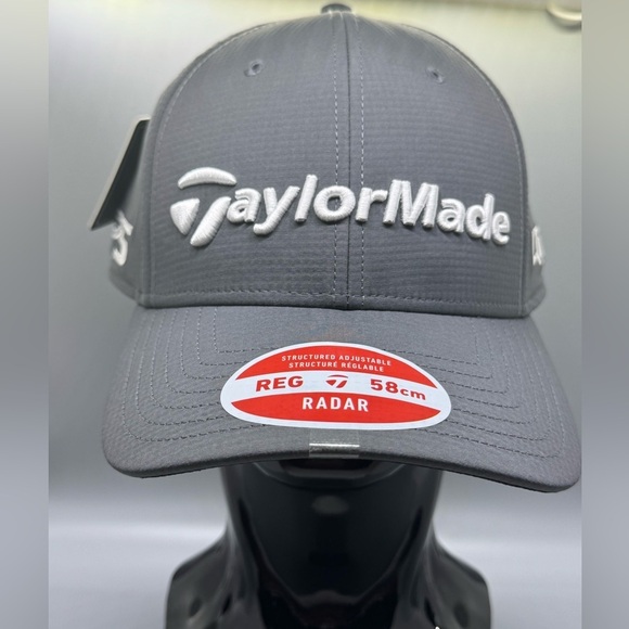 TaylorMade Radar Hat Grey Adjustable - Golf Baseball Hat - Picture 7 of 10